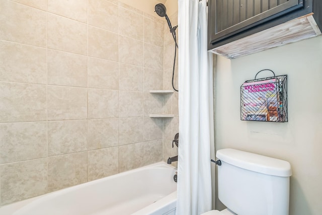 17915 Tall Chestnut St, Cypress, TX 77429 - bathroom with toilet and shower / bath combination with curtain