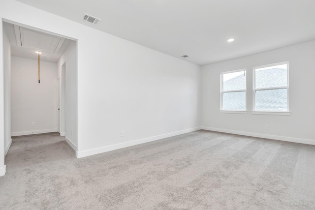 21118 Chelton Beach Dr, Cypress, TX 77433 - carpeted empty room with attic access, baseboards, and recessed lighting