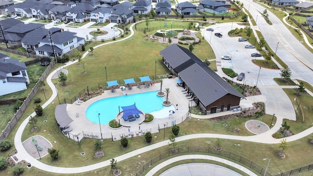21118 Chelton Beach Dr, Cypress, TX 77433 - aerial view of property's location with a pool and nearby suburban area