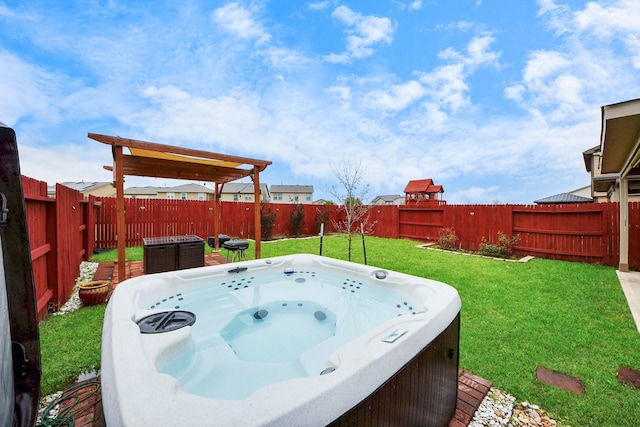 16350 Oakside Hollow Ln, Houston, TX 77084 - view of yard with a hot tub
