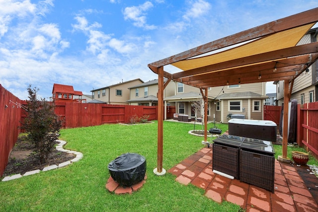 16350 Oakside Hollow Ln, Houston, TX 77084 - view of yard with a patio and a hot tub
