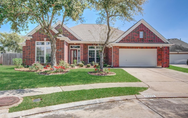 12223 Ayrshire Pl, Houston, TX 77089 - traditional home featuring brick siding, an attached garage, and concrete driveway
