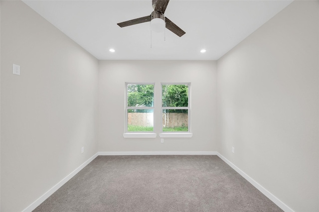 8022 Yoe St, Houston, TX 77078 - carpeted spare room featuring ceiling fan and recessed lighting