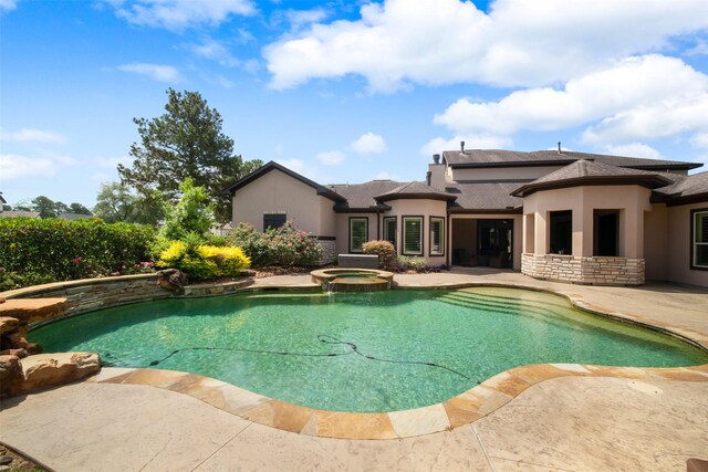 9 Copper Bottom Dr, Tomball, TX 77377 - view of pool featuring a patio and a pool with connected hot tub