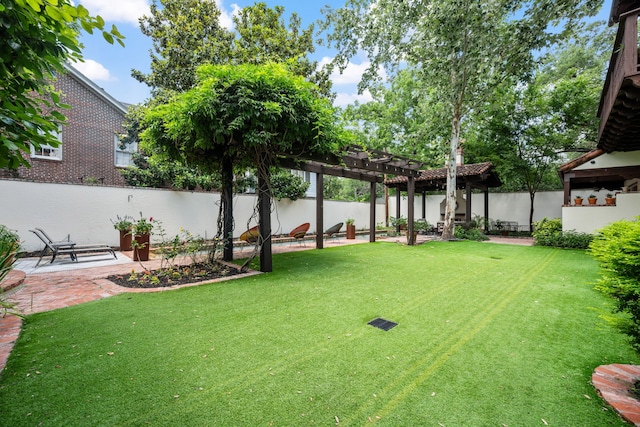 1915 Kirby Dr, Houston, TX 77019 - view of yard featuring a pergola and a patio