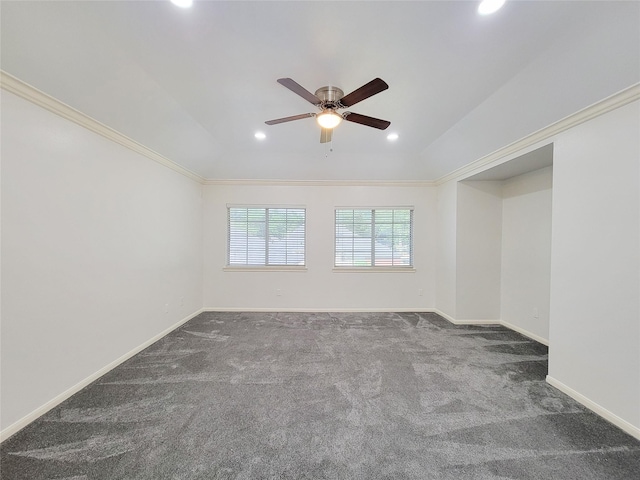 2927 Cambry Crossing Ct, Katy, TX 77494 - carpeted spare room featuring ceiling fan, recessed lighting, baseboards, and crown molding