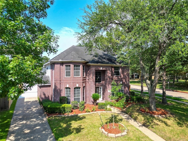 2927 Cambry Crossing Ct, Katy, TX 77494 - view of front facade featuring brick siding and a front yard