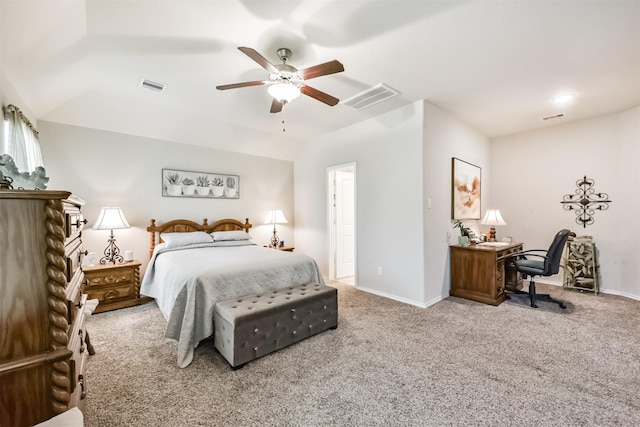 21579 Spear Valley Ln, Porter, TX 77365 - bedroom with carpet flooring, baseboards, a desk, and ceiling fan