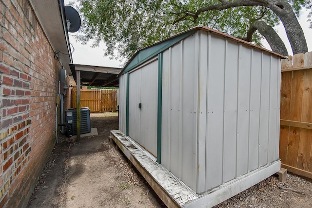 1102 Ashdale Dr, Sugar Land, TX 77498 - view of shed with central AC unit