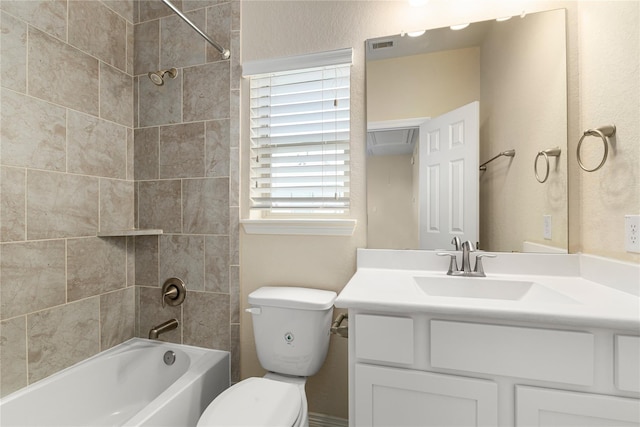 1511 Peyton Oaks Pl, Houston, TX 77043 - bathroom with toilet, vanity, and  shower combination