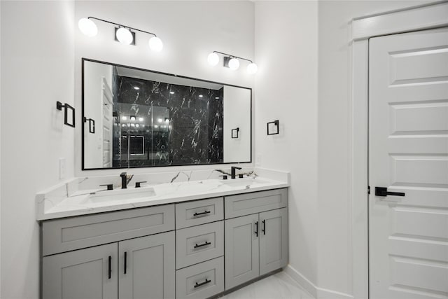 4825 Pederson St A/B, Unit A/B Houston, TX 77033 - full bath with double vanity and baseboards