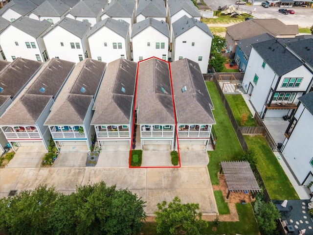3715 Oakroc Grv, Houston, TX 77018 - aerial perspective of suburban area featuring property parcel outlined