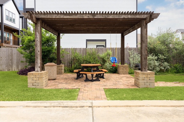 3715 Oakroc Grv, Houston, TX 77018 - view of patio featuring a pergola