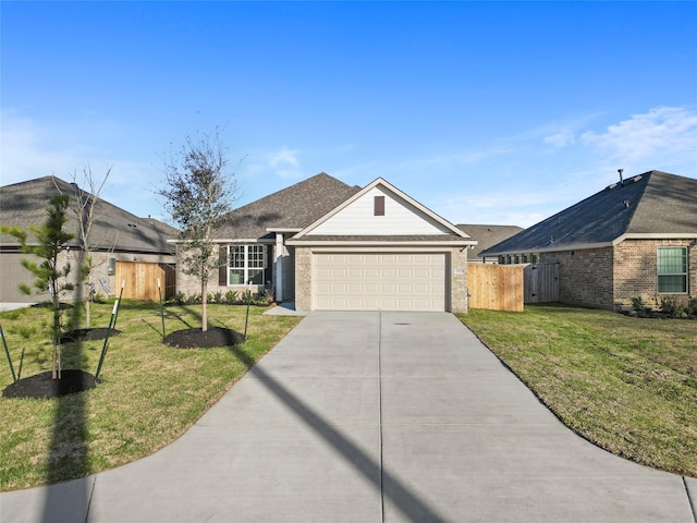 1505 Mirador Dr, Conroe, TX 77301 - ranch-style home with brick siding, driveway, a garage, and a gate