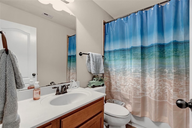 22734 Newcourt Place St, Tomball, TX 77375 - bathroom with vanity, toilet, and shower / tub combo