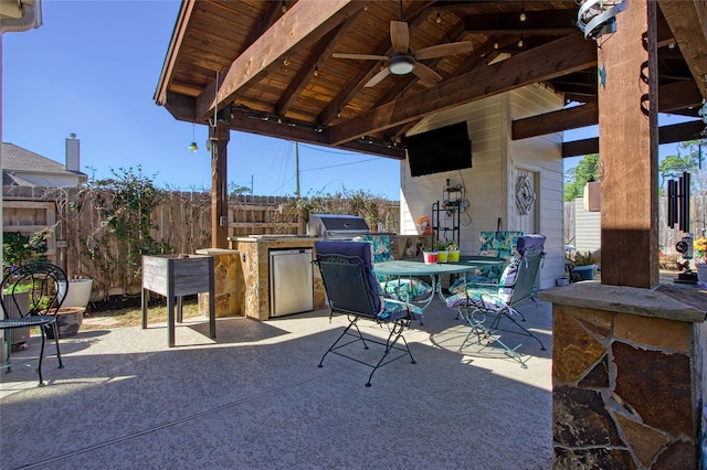 22734 Newcourt Place St, Tomball, TX 77375 - view of patio / terrace featuring ceiling fan and outdoor dining area