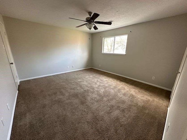 706 Redleaf Ln, Houston, TX 77090 - carpeted spare room featuring baseboards, ceiling fan, and a textured ceiling