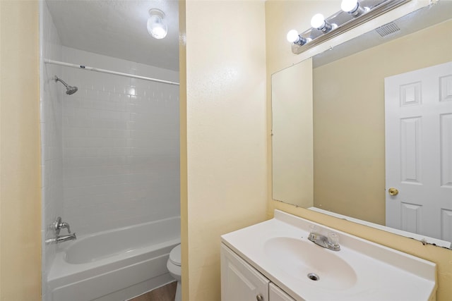 14118 Magnolia Springs Dr, Houston, TX 77066 - bathroom featuring vanity, toilet, and shower / bath combination
