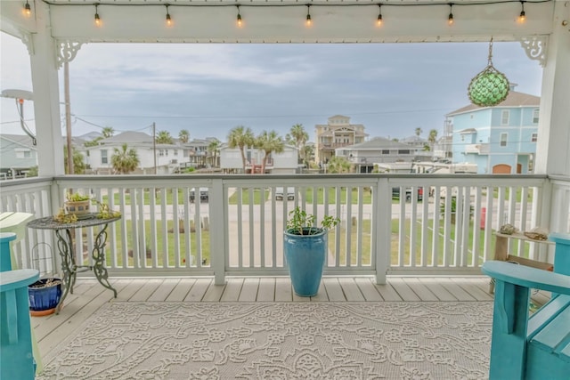 22113 Matagorda Dr, Galveston, TX 77554 - wooden deck with a residential view