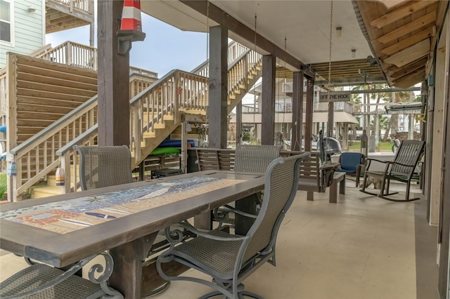 22113 Matagorda Dr, Galveston, TX 77554 - view of patio with stairs