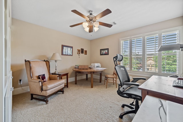 14418 Brushy Arbor Ln, Humble, TX 77396 - carpeted office with ceiling fan and baseboards