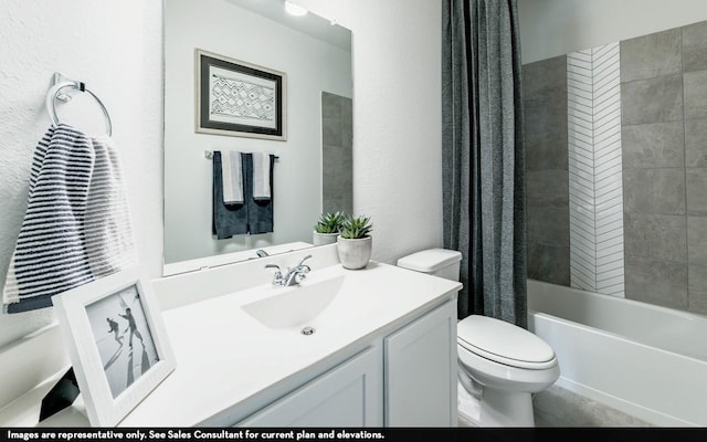 1731 Warm Breeze Dr, Angleton, TX 77515 - bathroom featuring toilet, vanity, and shower / bath combo with shower curtain