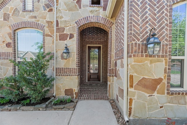 6015 Verde Place Ln, Katy, TX 77493 - property entrance with stone siding and brick siding