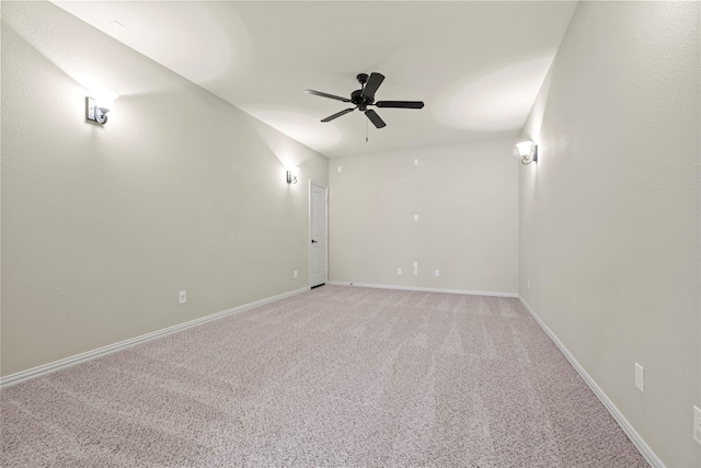 6015 Verde Place Ln, Katy, TX 77493 - empty room with light colored carpet, ceiling fan, and baseboards
