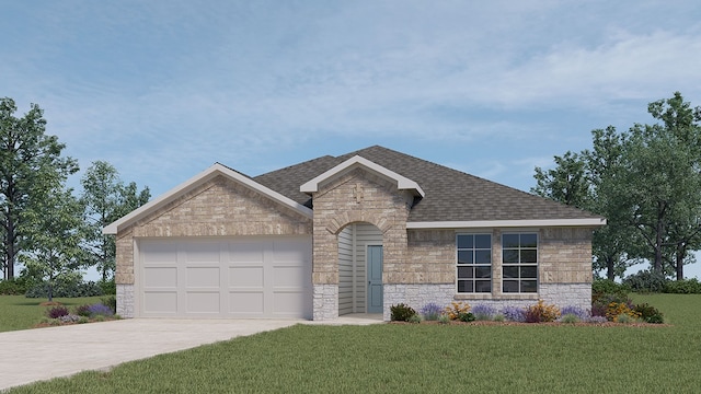 12512 Tarres Ct, Lorena, TX 76655 - french country inspired facade featuring stone siding, concrete driveway, and roof with shingles