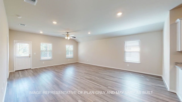 12512 Tarres Ct, Lorena, TX 76655 - empty room featuring a ceiling fan, light wood-type flooring, baseboards, and recessed lighting