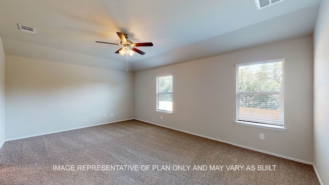 12512 Tarres Ct, Lorena, TX 76655 - empty room featuring carpet flooring, a ceiling fan, and baseboards