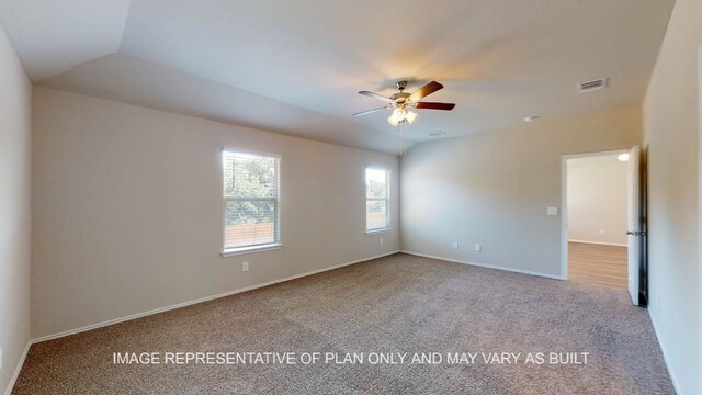 12512 Tarres Ct, Lorena, TX 76655 - carpeted empty room with ceiling fan and baseboards