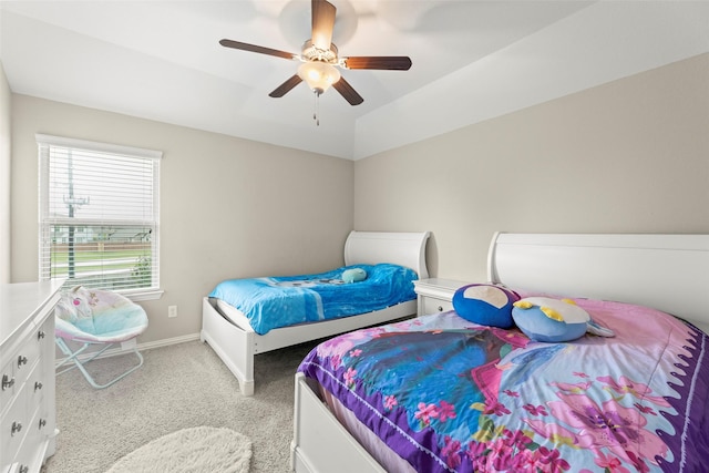 20511 Noble Ranch Ct, Richmond, TX 77407 - bedroom with light carpet, a ceiling fan, and baseboards