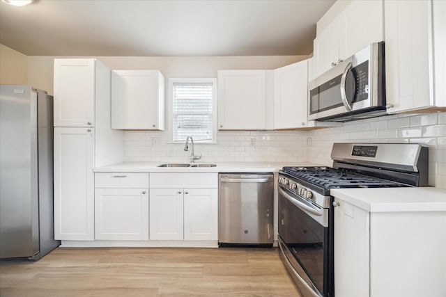 4502 Hain St, Houston, TX 77009 - kitchen featuring appliances with stainless steel finishes, a sink, white cabinetry, and light countertops
