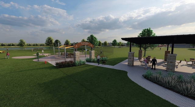 27506 Beachside Arbor Dr, Katy, TX 77493 - view of community with a lawn