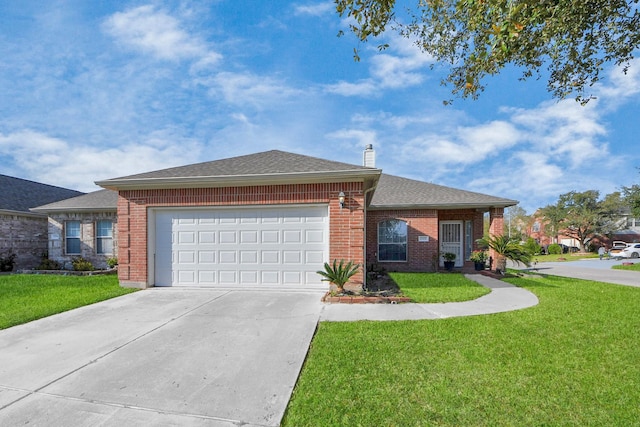2202 Donrel Way, Houston, TX 77067 - ranch-style home with a front lawn, brick siding, and driveway