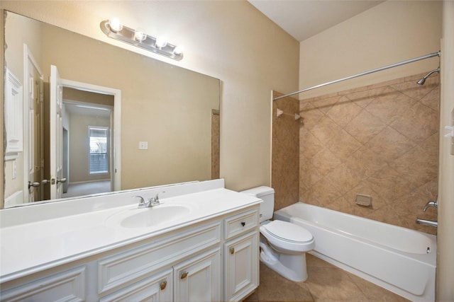 10910 Brighton Gardens Dr, Richmond, TX 77406 - full bath featuring toilet, shower / tub combination, vanity, and tile patterned floors