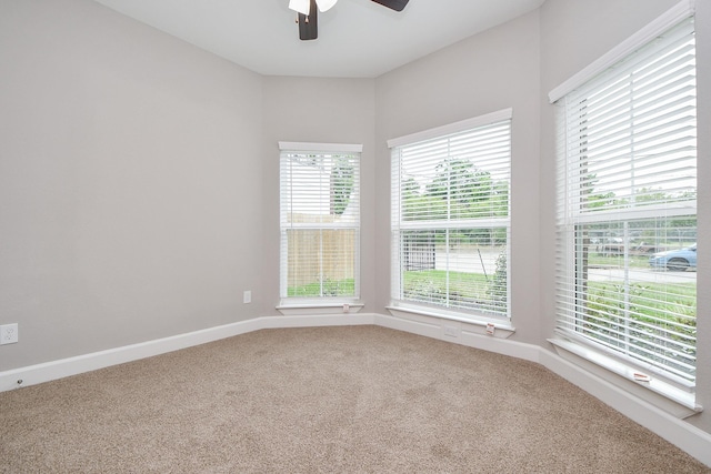 6710 Utah St, Houston, TX 77091 - carpeted spare room with ceiling fan and baseboards