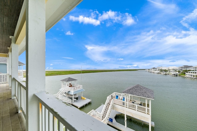 4115 Sand Hill Ct, Galveston, TX 77554 - dock area featuring a water view