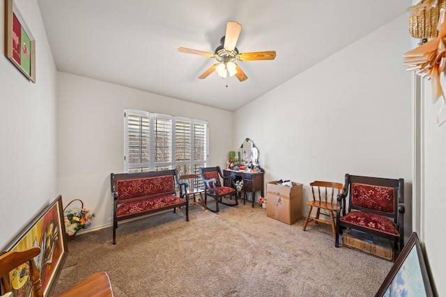 125 Terrace Ln E, Kerrville, TX 78028 - sitting room featuring carpet and ceiling fan