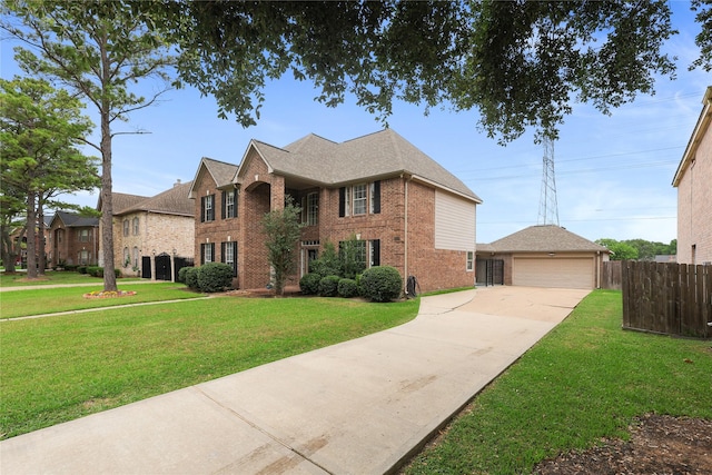 14314 Strutton Dr, Sugar Land, TX 77498 - view of front of house with brick siding and a detached garage