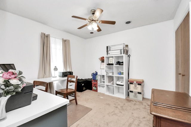 1110 E Brown Ln, Deer Park, TX 77536 - home office with a ceiling fan and light colored carpet