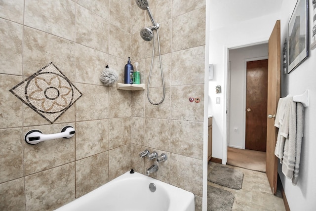 1110 E Brown Ln, Deer Park, TX 77536 - full bathroom with shower / tub combination and stone finish flooring