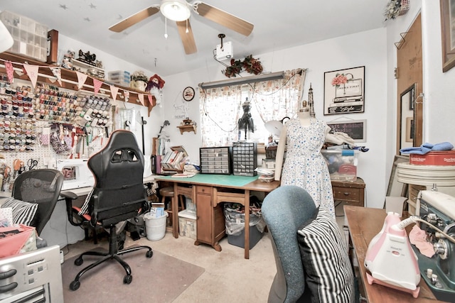 1110 E Brown Ln, Deer Park, TX 77536 - office featuring a ceiling fan