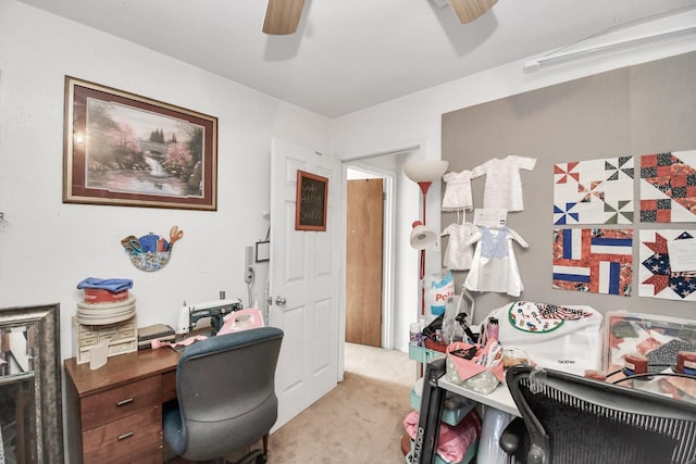 1110 E Brown Ln, Deer Park, TX 77536 - office area with a ceiling fan and light colored carpet