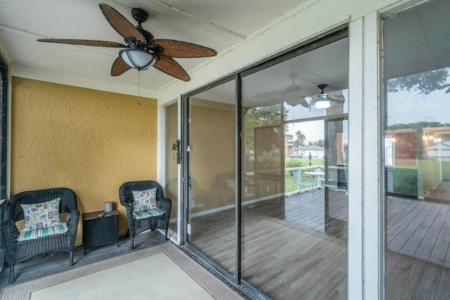 2304 Keel Ct, Willis, TX 77318 - unfurnished sunroom with ceiling fan