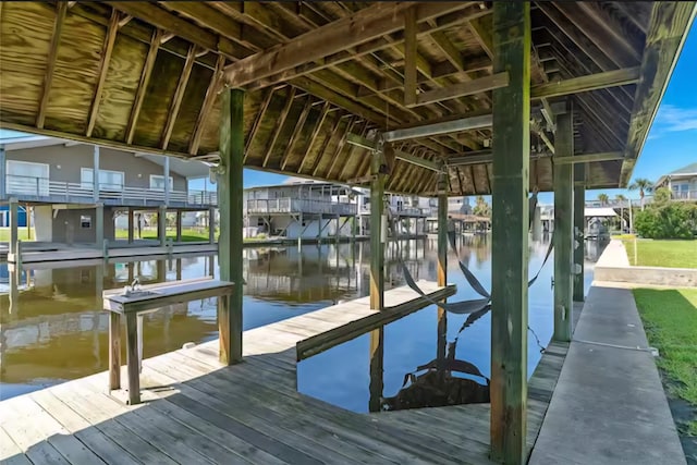 22201 Matagorda Dr, Galveston, TX 77554 - dock with boat lift and a water view