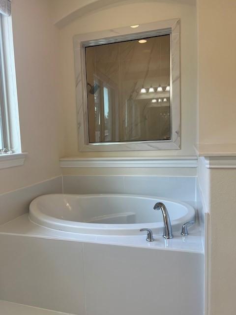 10255 S Goshawk Trl, Conroe, TX 77385 - full bathroom featuring a bath and a shower stall