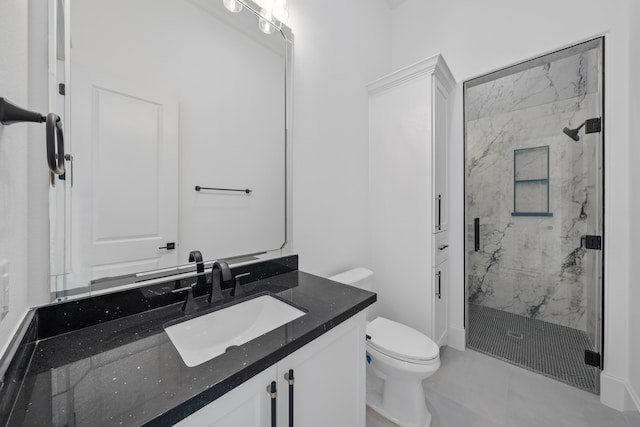 91 Lake Sterling Gate Dr, Spring, TX 77379 - full bathroom with a marble finish shower, toilet, and vanity