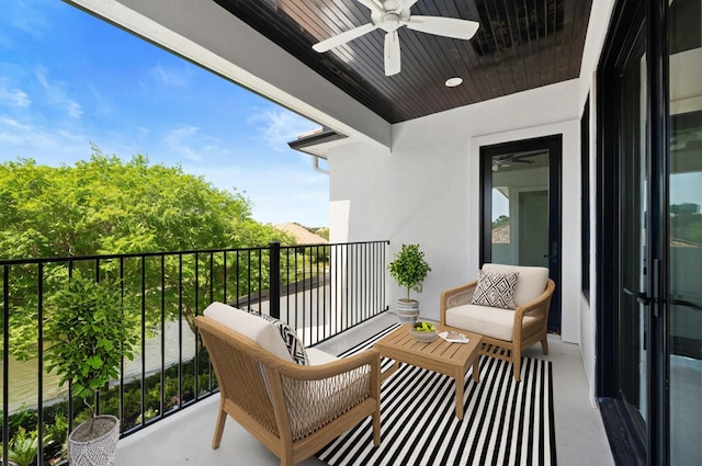 91 Lake Sterling Gate Dr, Spring, TX 77379 - balcony featuring ceiling fan